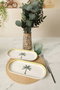 Hermia Set de Platos de Cerámica Blanco, Verde y Amarillo (2 Piezas) de 26 x 12 cm